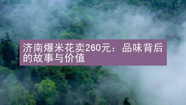 济南爆米花卖260元：品味背后的故事与价值